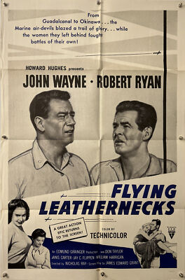 FLYING LEATHERNECKS Original One Sheet Movie Poster - R1958 - JOHN WAYNE