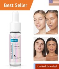 Cruelty-Free Medium Self Tan Drops - No Streaks, Face  Body Tanner, 15ml