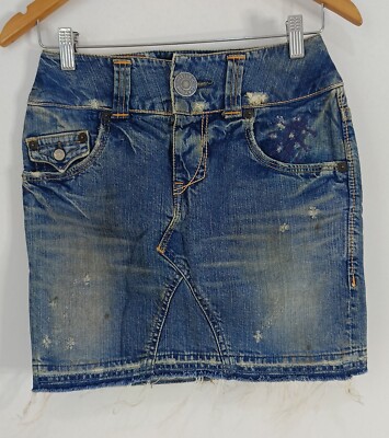 Hysteric Glamour Japan Denim Patched Short Skirt Small RARE Vintage