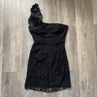 Vintage Steppin' Out Whimsygoth Lace One Shoulder Floral Mini Dress Size  7/8 | eBay
