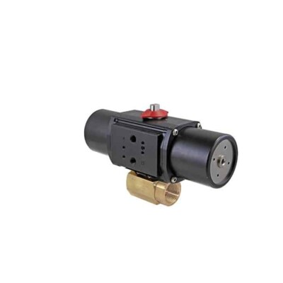 Gemini 1'' NPT Brass Spring-RTN Norm Closed Pneu Actuated Ball Valve EPDM Seal