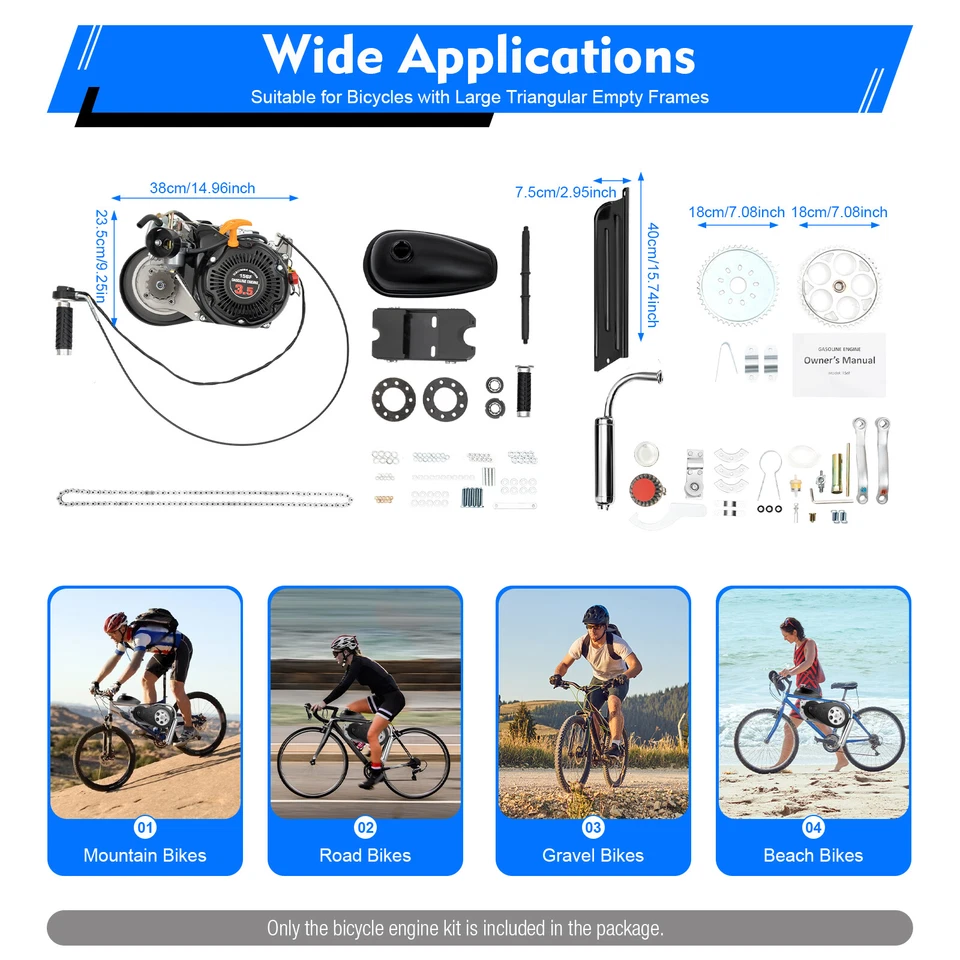 4 Stroke 100cc Bike Engine Kit Set Gas Motorized Motor Bicycle Modified Engine - Image 2 of 4