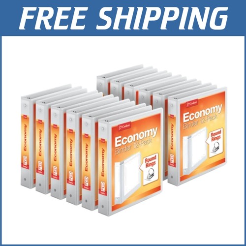 Durable 1.5-Inch Round Ring Binders with Custom ClearVue Cover - Bulk Pack of 12