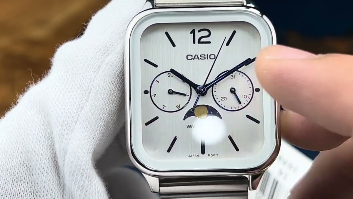 Casio MTP-M305D-7A White Analog Moon Phase Classic Lunar Casio MTP-M305D-7A White Analog Moon Phase Classic Lunar