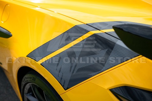 For 23-Up Corvette C8 E-Ray Z06 Jake Skull Logo Carbon Flash Rear Fender Stripes - Picture 8 of 18