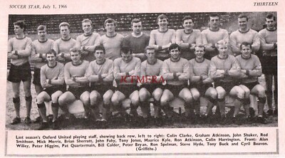 1966 OXFORD Utd. F.C. Football Team Small Vintage Soccer Star Photo Print E08/38