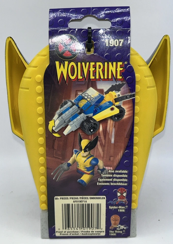 MEGA BLOKS Marvel WOLVERINE HEAD Set #1907 2004 Xmen Sealed 50+ PCS blocks RARE - image 4 of 4