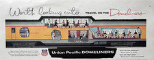 1956 Union Pacific Domeliners Train Travel Car Los Angeles Portland VTG Print Ad
