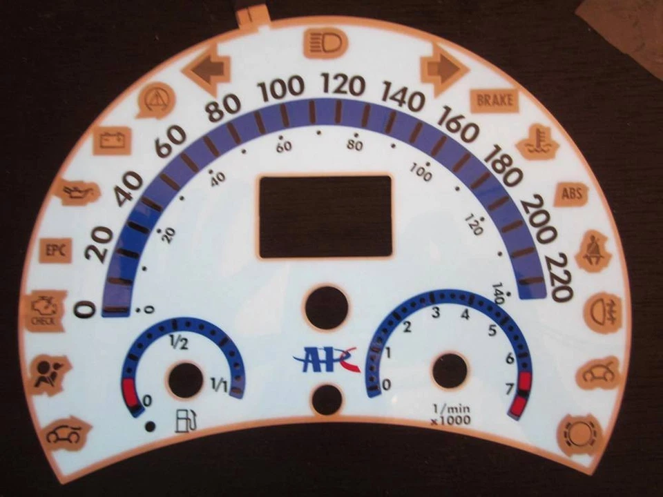 Lote 32 de 98-04 VW Volkswagen Escarabajo Bug Kilómetros KPH Cara Blanca Calibradores de Brillo Foto 3 de 4