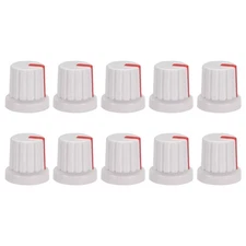 10Pcs 6mm Shaft Hole Knob Effect Pedal Amplifier White Potentiometer Knob Red