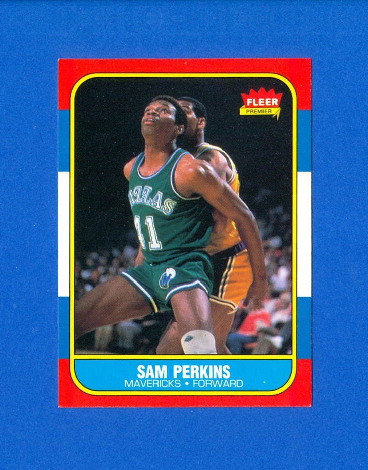 1986/1987 Fleer Basketball #86 Sam Perkins 86/87 Set Break RC Rookie Card EX/MT