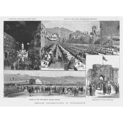 WINCHESTER The Queen's Jubilee Celebrations - Antikdruck 1887