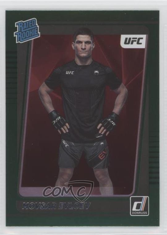2022 Donruss UFC Rated Rookie Green Flood Movsar Evloev #218 Rookie RC 02zl