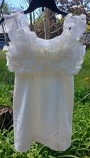 Zara White pleated ruffle mini dress, size medium