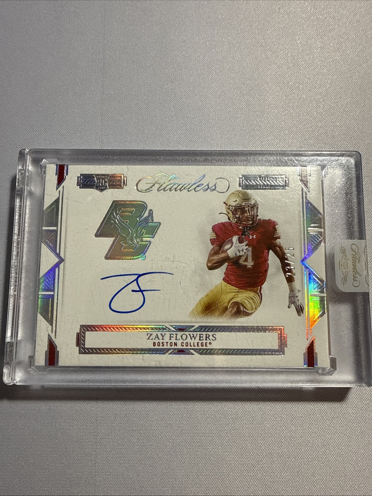 Zay Flowers Panini Flawless Collegiate Team Logo Signatures #TLSZF Ruby
