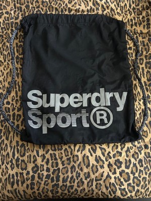 Superdry Sport Drawstring Bag Black FREE SHIPPING 