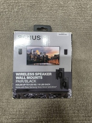 Sanus Universal Wireless Speaker Wall Mounts - Black Pair WSWMU2-B2 10 lbs each