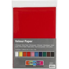 BASTELMATERIAL VELOURPAPIER A4 10 BLATT VELOU...