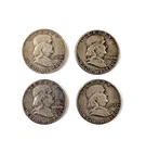 Benjamin Franklin Half Dollar Lot 90% silver 1949, 1950, 1951, 1952 - 1.45 troy!