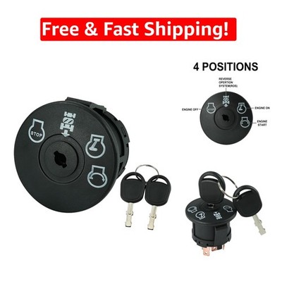 4 Position Ignition Switch with Keys for Husqvarna & Lawn Mowers - 7 Terminals
