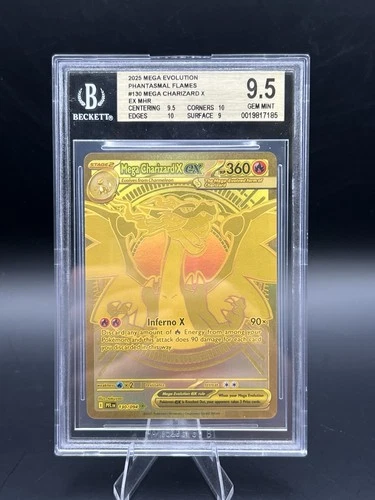 Pokemon Mega Charizard X EX Gold BGS 9.5 Gem Mint Phantasmal Flames Hyper Rare