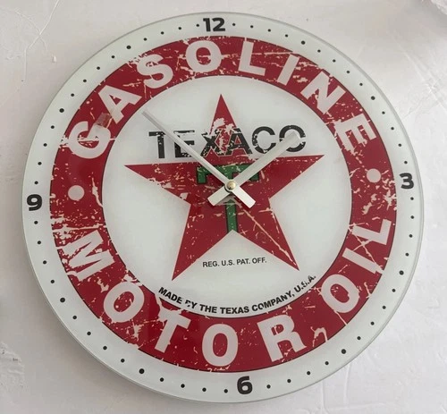 Vintage Texaco Gasoline Motor Oil 14” Wall Clock