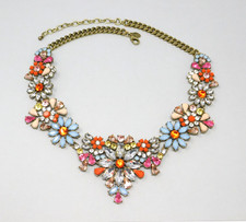 Vintage JOAN RIVERS Rhinestone Big Blossom Floral Bib Statement Necklace