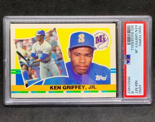 1990 Topps Big Baseball KEN GRIFFEY Jr Mariners HOF Jumbo #250 NM Mint PSA 8
