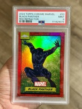 2024 Topps Chrome Marvel Black Panther Red Refractor 1/5 Alpha PSA 9