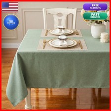 IVAPUPU Textured Linen Rectangle Table Cloth, Sage Green, 52 x 70 Inch