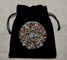 Southwestern Mosaic Stone Belt Buckle Round 3  Turquoise Red Boho