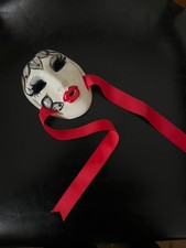 VINTAGE PORZELLAN HERZFÖRMIGE GESICHT WANDMASKE 