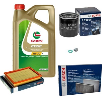 BOSCH inspektionspaket 5 L Castrol EDGE 5W-30 M für Nissan Juke 1.6