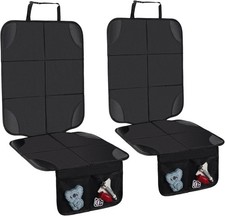 2 Pack Car Seat Protectors Waterproof Non Slip Cushions with Pockets for Baby