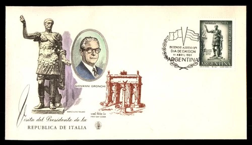 Mayfairstamps Argentina FDC 1961 Giovanni Gronchi Visit Trajano Statue First Day