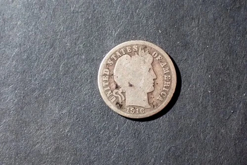 A Lot of one  silver Barber dimes dated  1916 Good+ Cond set RGR 520