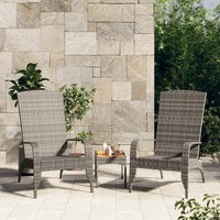 Adirondack Gartenstuhl Poly Rattan Grau Sessel Terrasse Balkon Wetterfest