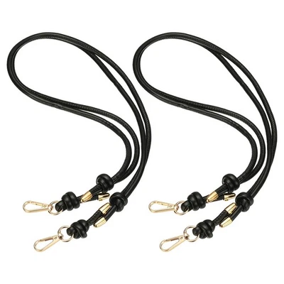 Pour 2Pcs Lanière Cuir Sac 34.65" avec Fermoir, Noir - Photo 1/4