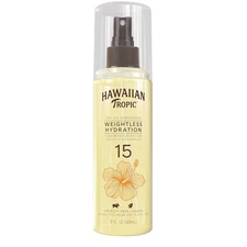 Hawaiian Tropic Weightless Hydration Dry Oil Sunscreen Spray SPF 15, 5oz Exp