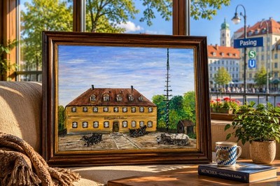PASING painting former Gasthof zur Post  1900 owned by the last innkeeper