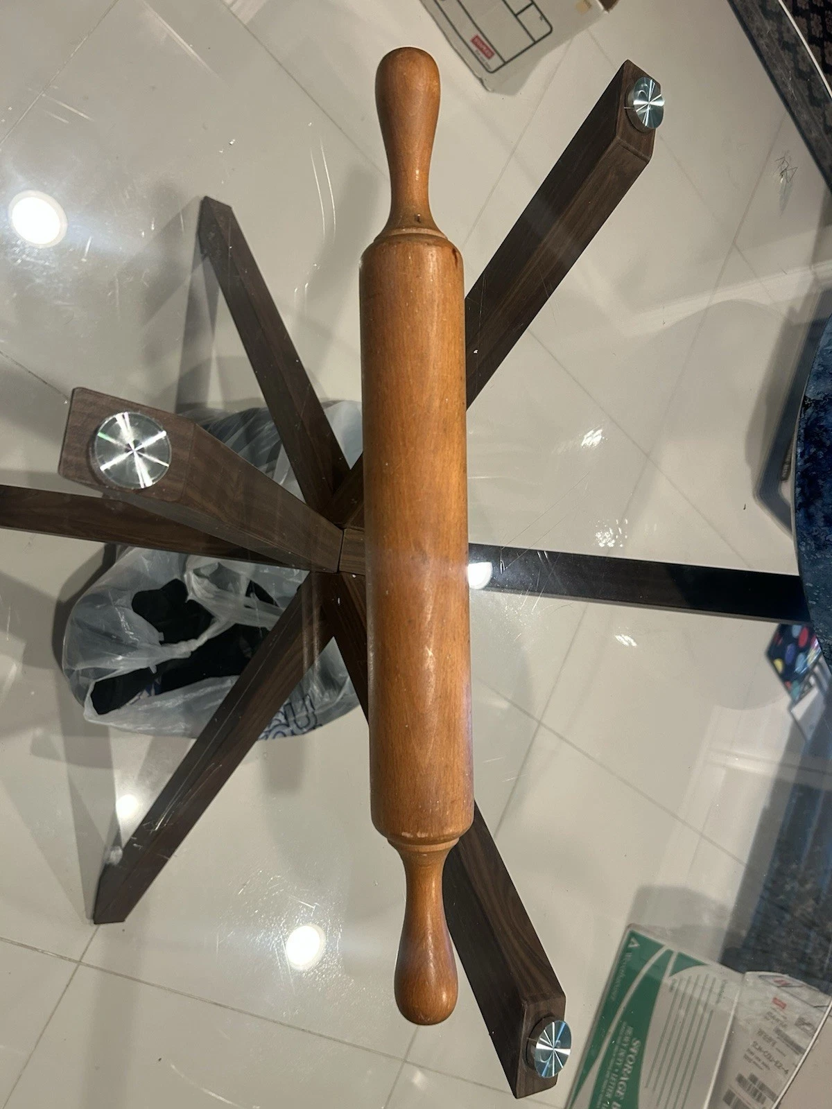 Vintage 19’ Wooden Rolling Pin Solid Hardwood Farmhouse Kitchen Tool Primitive
Opens in a new window