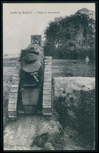 vv Military vehicle Tank WWI ww1 war original old c1915-1925 French postcard