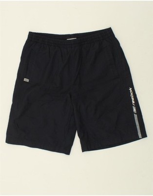 REEBOK Mens Graphic Sport Shorts Small Navy Blue Polyester BH20