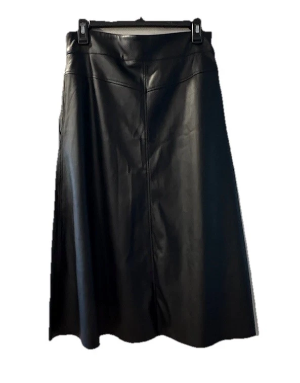 Saia de Couro Sintético Anthropology Philosophy Republic Clothing Midi Longa Preta P - Imagem 4 de 4