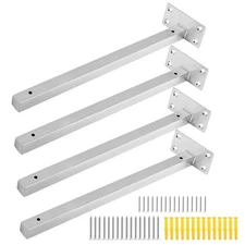 4 Pcs 16 Floating Shelf Bracket Stainless Steel Heavy Duty Black Shelf Brackets