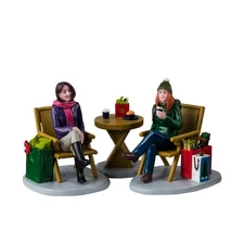 Lemax General Products Village Accessory Christmas Shopping Break Set Of 3 42350