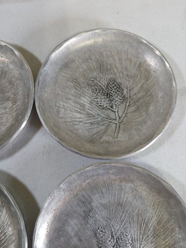 WENDELL AUGUST FORGE MINI COASTERS, THISTLE, SET OF 5, ALUMINUM - Picture 6 of 9
