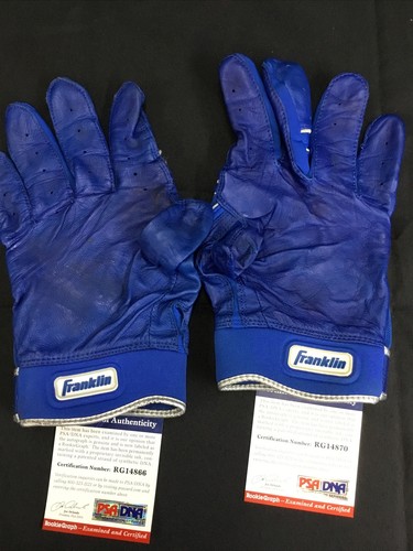 EDWIN RIOS DODGERS SIGNED & INSCRIBED GAME USED BATTING GLOVES PSA RG14866 / 70 - Picture 6 of 6