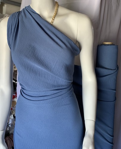 BEAUTIFUL CRINKLE STRETCH POLYESTER DRESS FABRIC : 9 COLOURS : 150CM WIDE : CESC - Foto 15 di 49