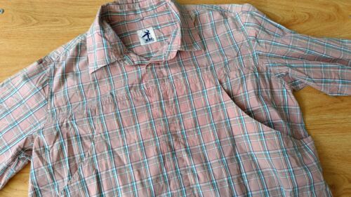 HAI sporting gear by Issey Miyake pink plaid pocket shirt medium